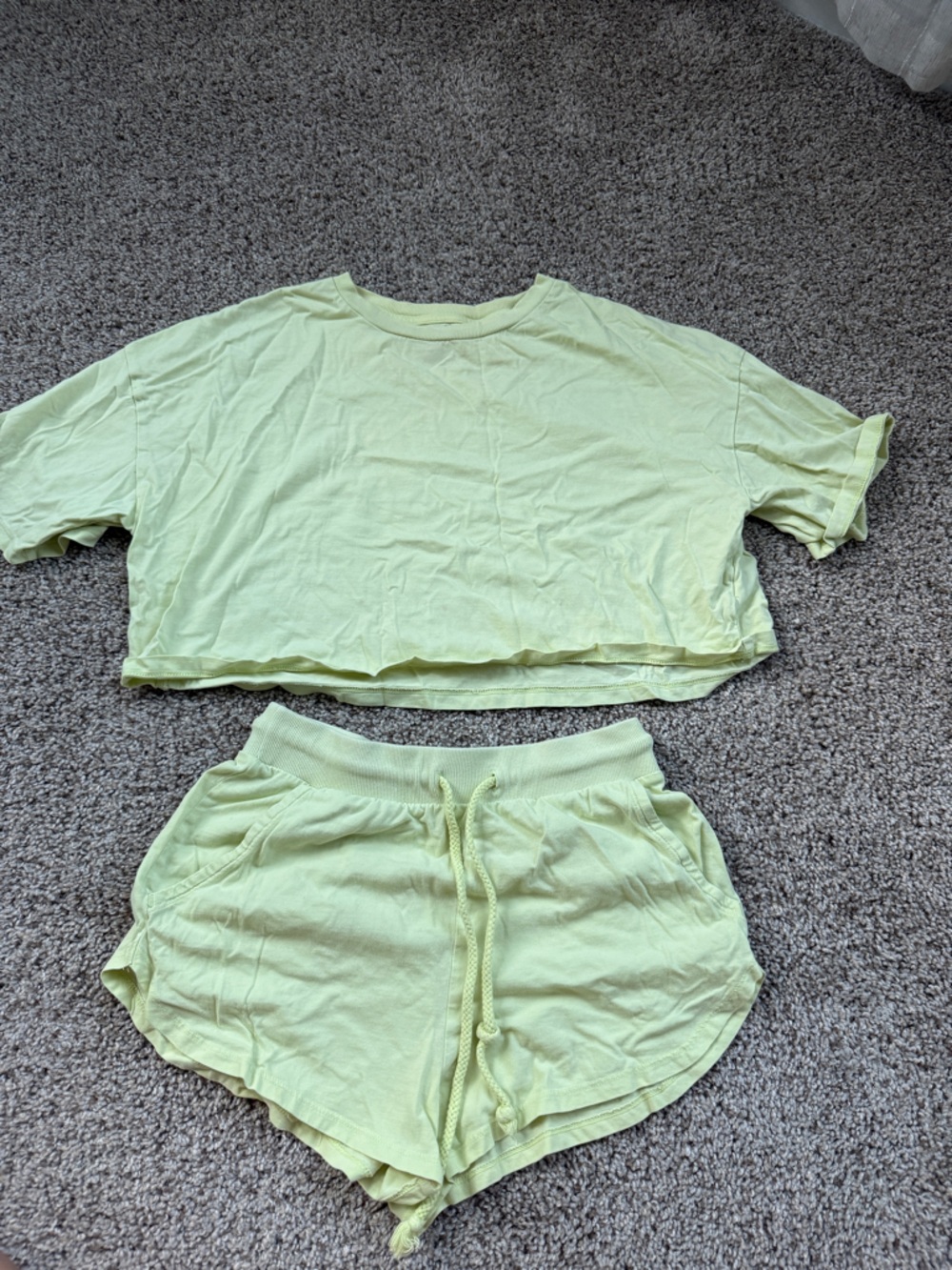 100% Cotton Colsie Light Lime Green Casual Two-Piece Set Target Co-Ord